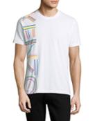Men's Vertical Rainbow Logo Short-sleeve Crewneck T-shirt