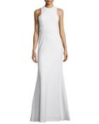 Sleeveless Open-back Gown, Off White