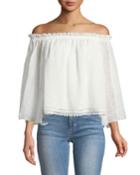Off-the-shoulder Tulip-sleeve Blouse