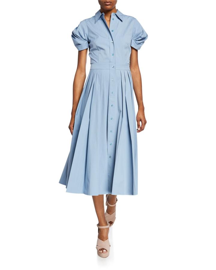 Twisted Short-sleeve Button-front