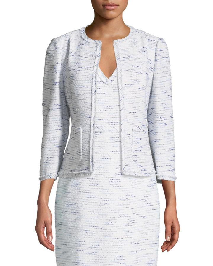 Multi-tweed Open-front Jacket