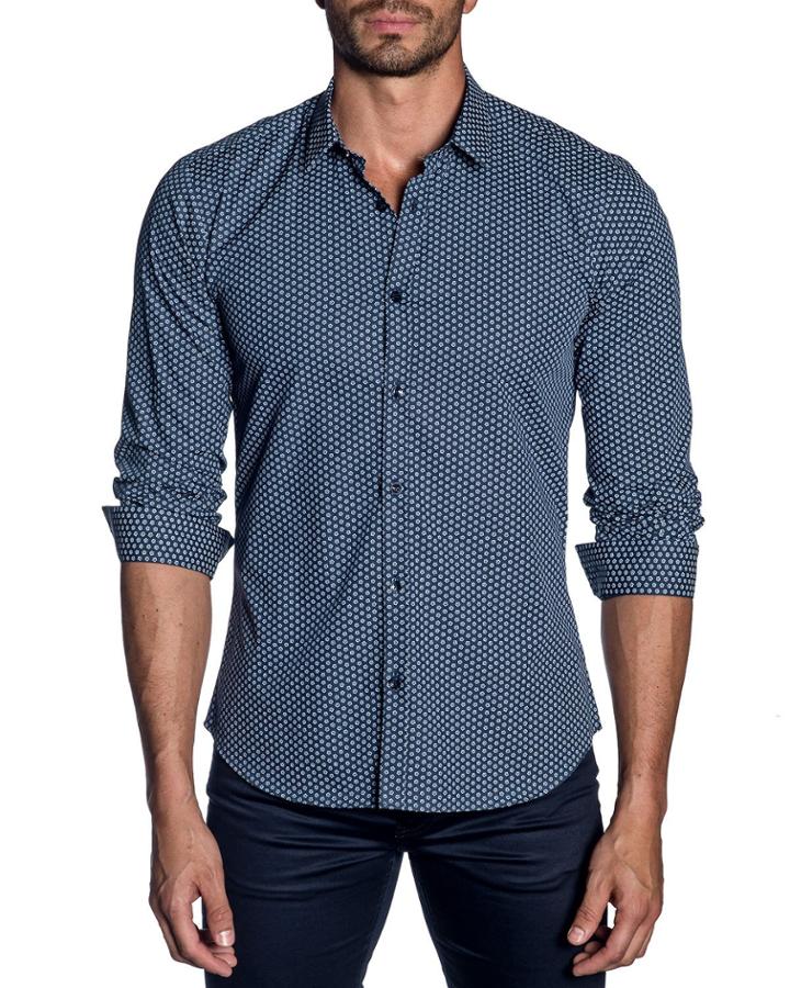 Men's Modern-fit Mini-floral Long-sleeve