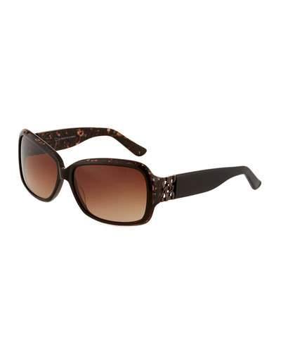 Medium Square Acetate Combo Sunglasses, Brown