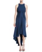 High-low Halter Dress W/ Ruched Details