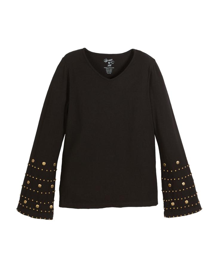 Bell-sleeve Grommet & Bead Top,