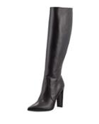 Hyper Pointed-toe Leather Knee Boot