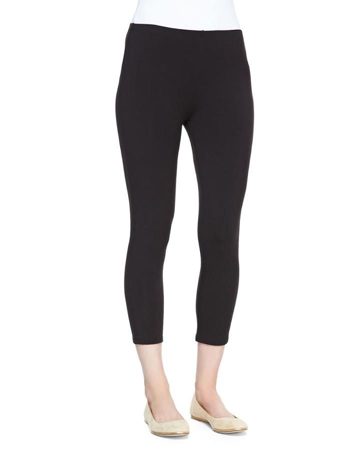 Cropped Stretch-jersey Leggings, Black