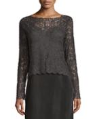 Brushed Lace Long-sleeve Top