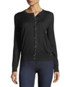 Cashmere City Lights Chiffon-back Cardigan