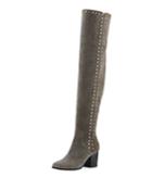 Harlem Suede Studded Over-the-knee Boot