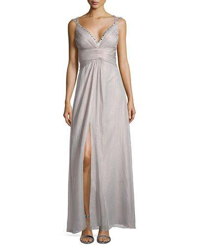 Gown W/ Beaded Crisscross