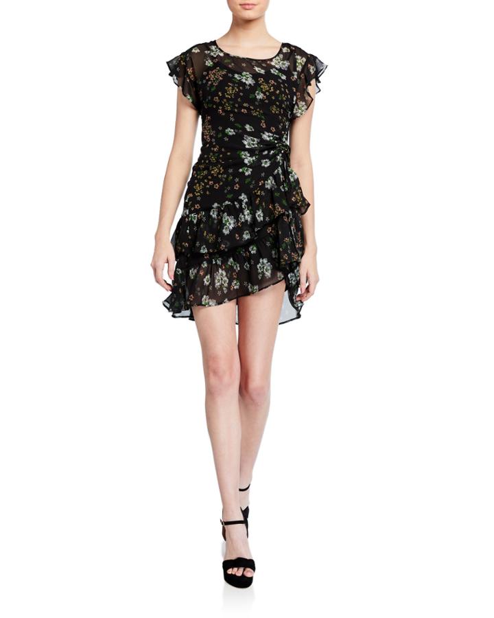 Floral Ruched High-low Dress