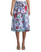 Belted Button-front A-line Floral
