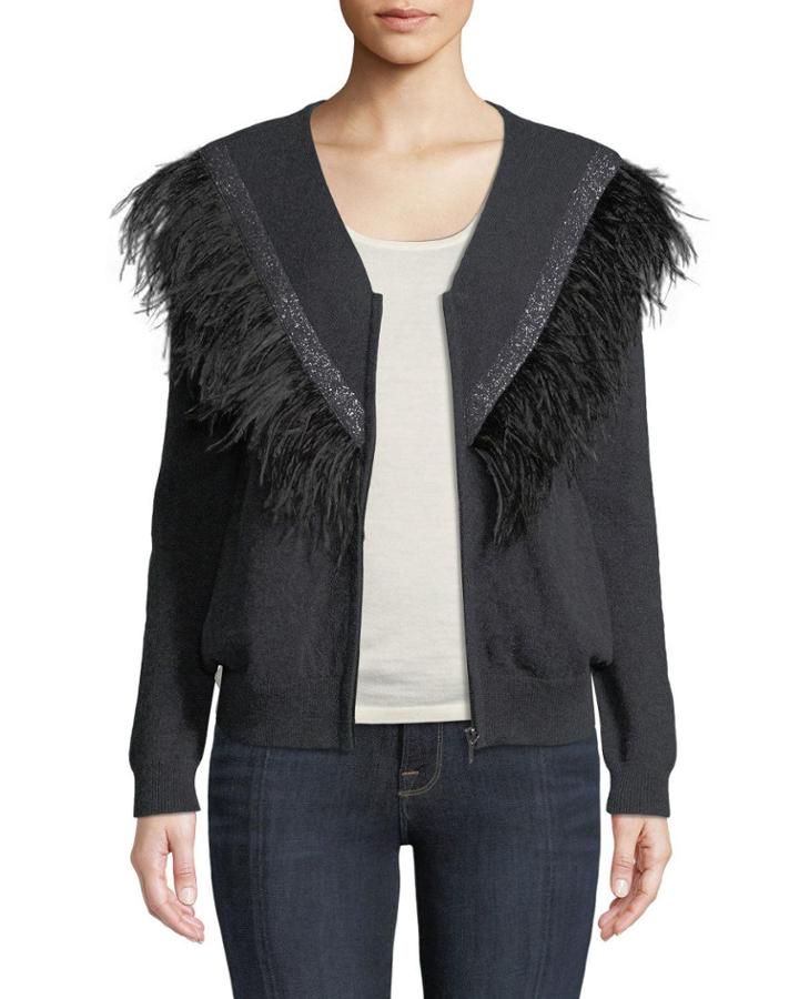 Feather-trim Bomber