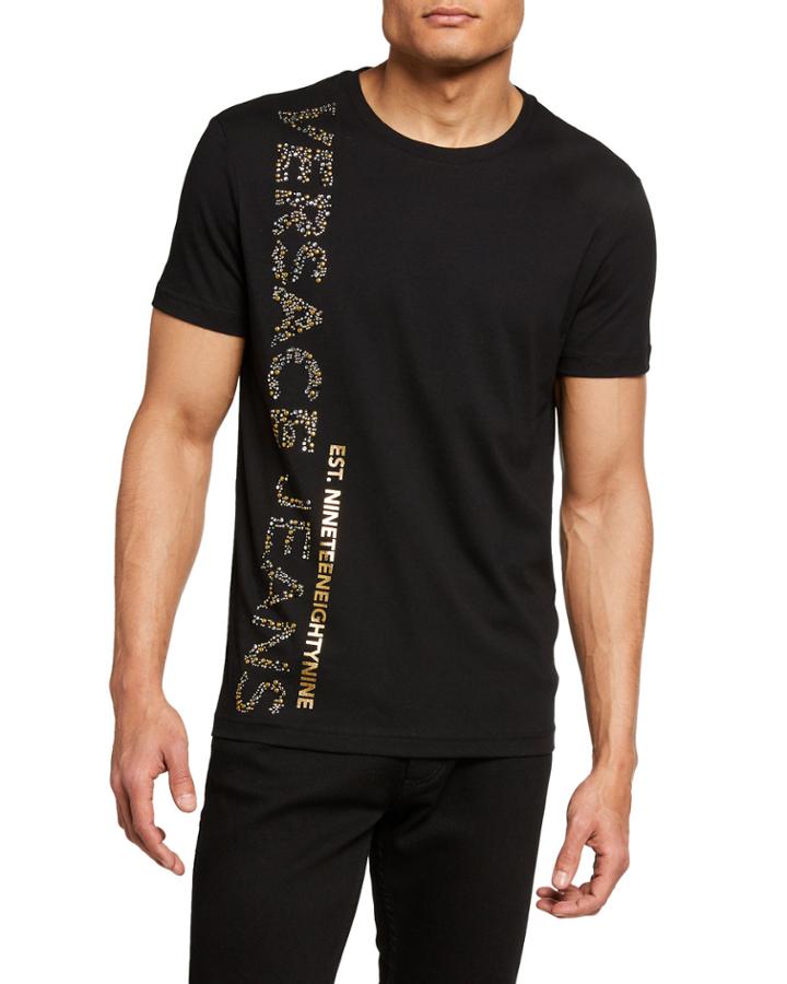 Men's Embellished-logo Crewneck T-shirt