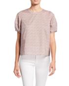 Mojito Floral Puff-sleeve Top
