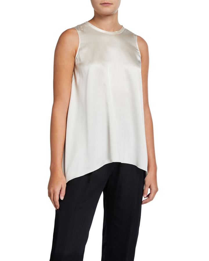 High-low Silk-blend Tank