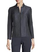 Adley Zip-front Long-sleeve Jacquard Knit Jacket