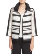 Ruched Satin-striped Organza Jacket
