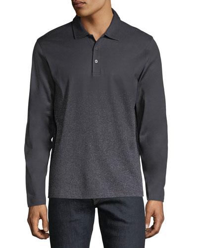 Long-sleeve Speckled Polo
