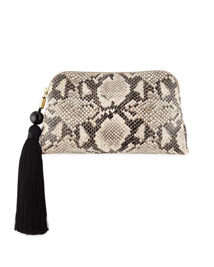 Raz Snake-print Leather Clutch Bag
