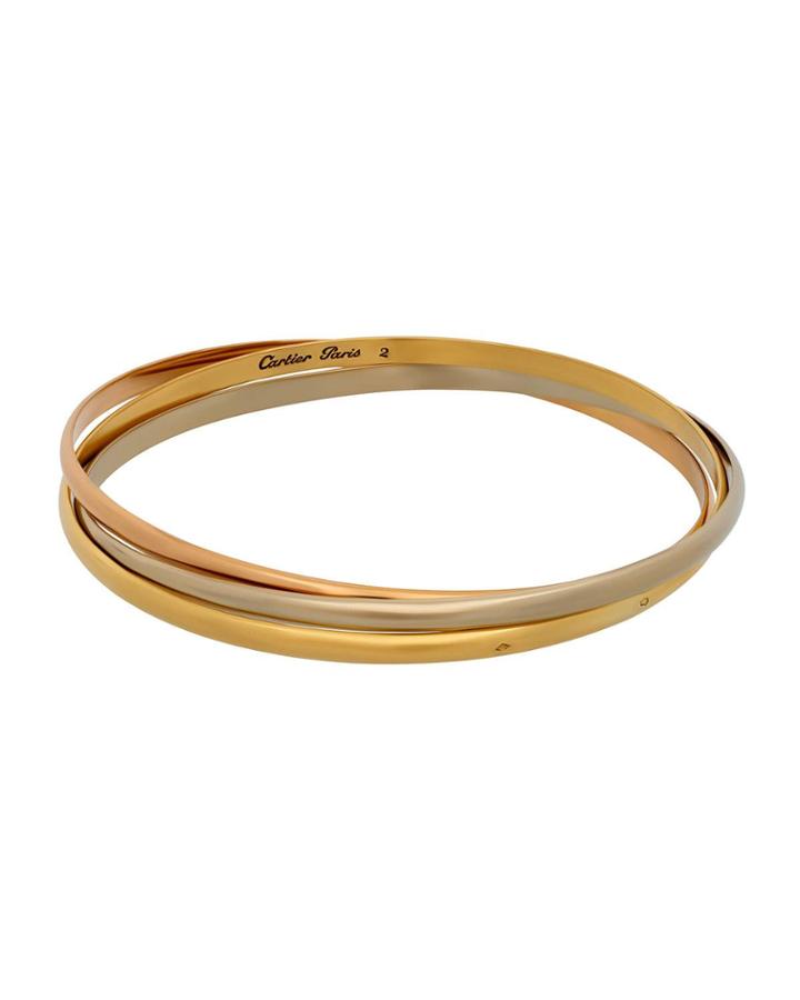 Estate 18k Yellow, White, & Rose Gold Trinity Bangles