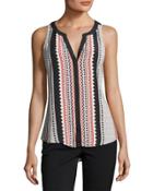 Craft Split-neck Sleeveless Top,