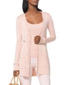 V-neck Button-front Tropical Wool/cashmere Cardigan