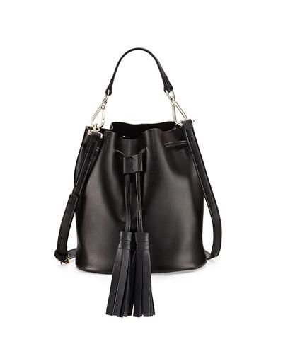 Becca Mini Tassel Leather Bucket Bag