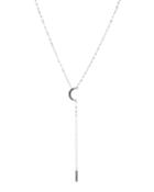 14k Diamond Reckless Moon Bar Lariat Necklace