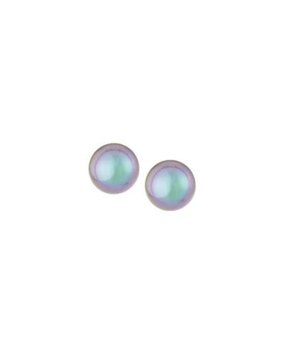 Gray Pearl Stud Earrings,
