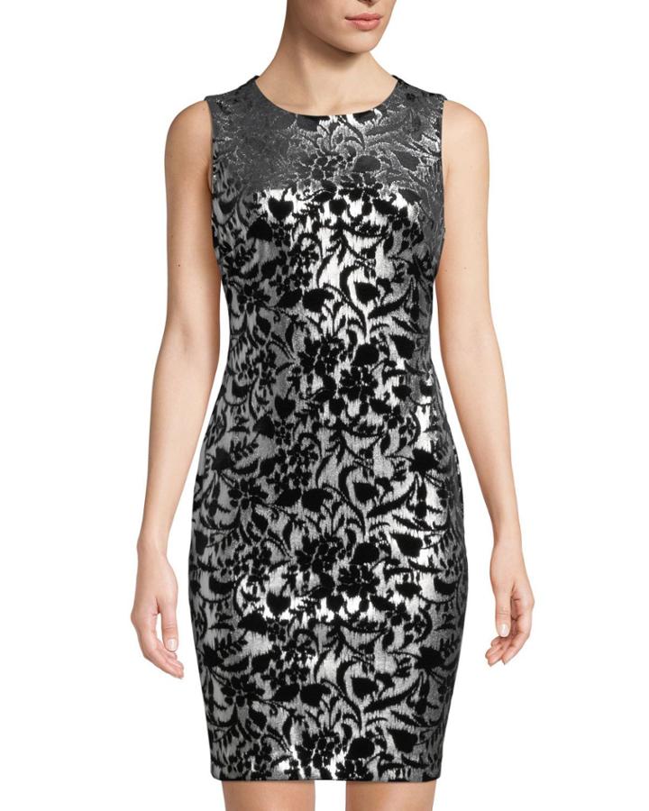 Sleeveless Metallic-velvet