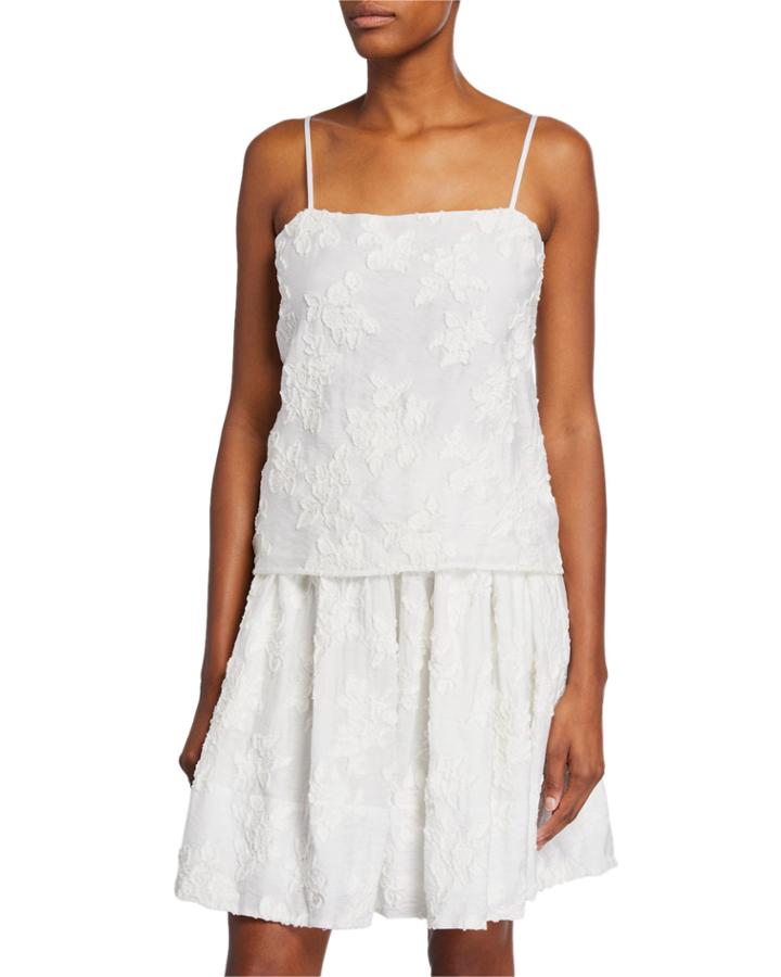 Square-neck Textured Floral Camisole