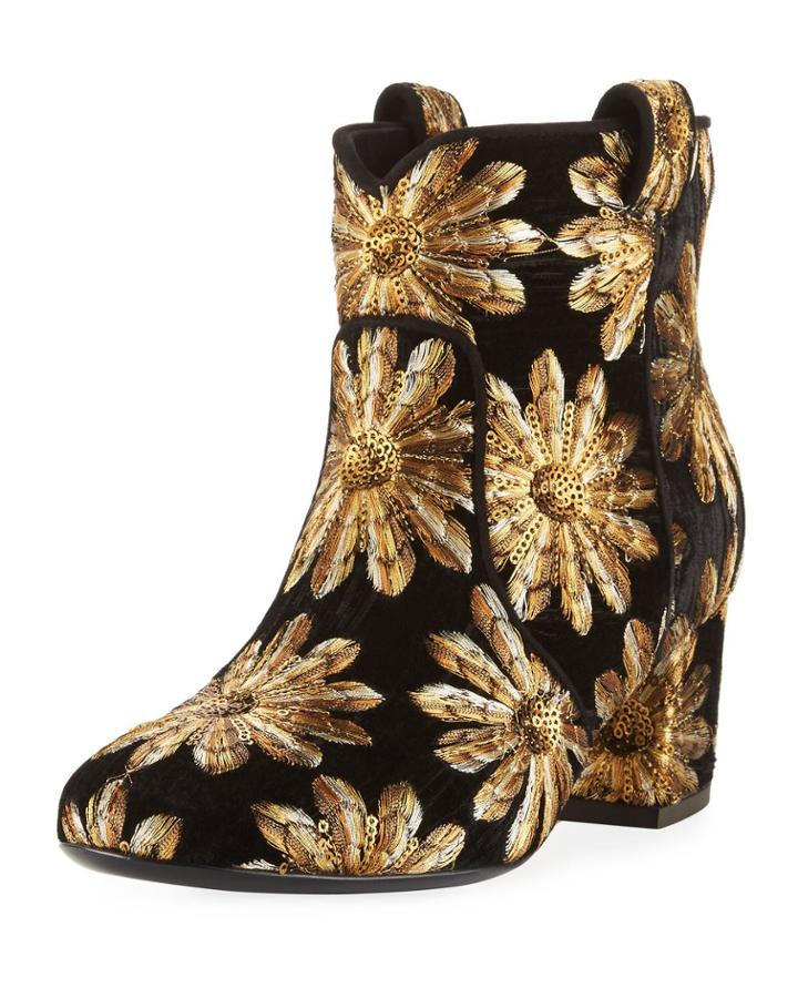 Belen Metallic Embroidered Western Bootie
