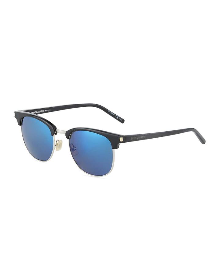 Men's Acetate/metal Brow-line