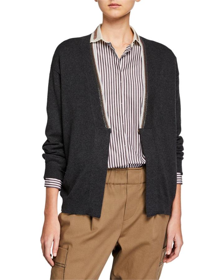 Cashmere Two-tone Monili Cardigan