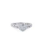 14k White Gold Diamond Cluster Flower Ring