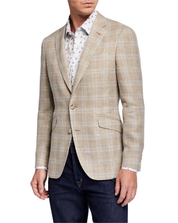 Men's Clooney Plaid Linen/wool