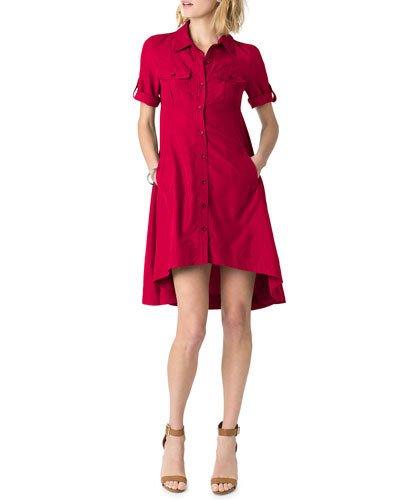 High-low Swing Dress, Red