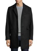 Wool-blend Button-front Jacket, Gray