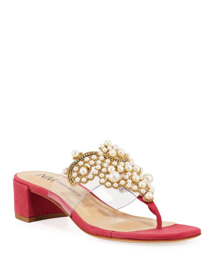 Pearly Suede Block-heel