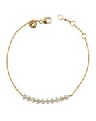 18k Yellow Gold Diamond-trio Bar Bracelet