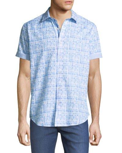 Shaped Fit Warp-print Short-sleeve