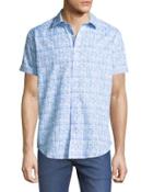Shaped Fit Warp-print Short-sleeve