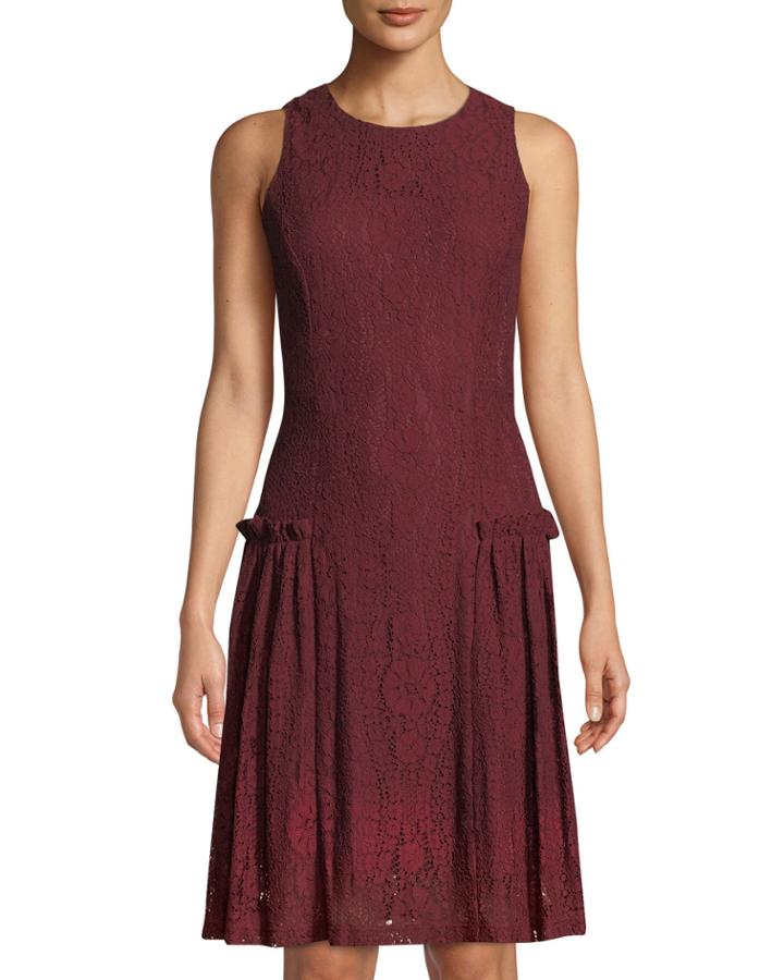 Sleeveless Frilled-waist