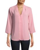 Origami 3/4-sleeve Crepe Tunic