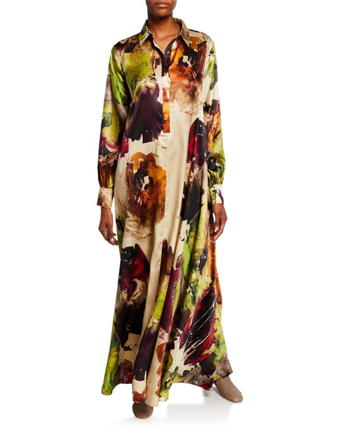Floral Satin Maxi