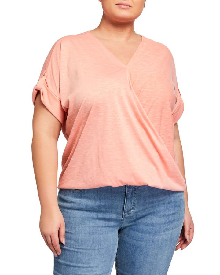 V-neck Cross-over Blouse