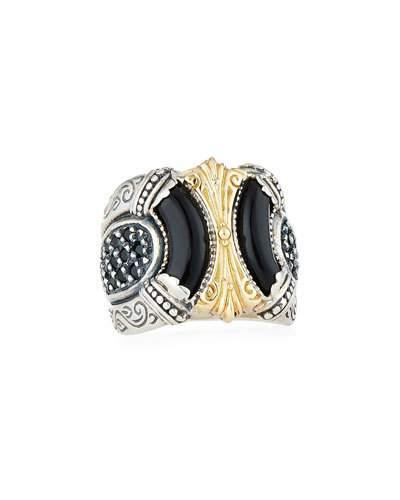 Ismene Black 18k Filigree Ring,