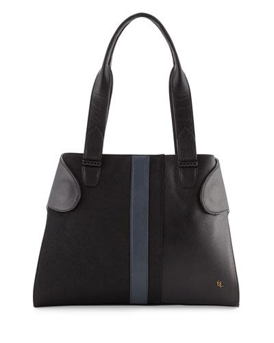 Gen Exo Leather Satchel Bag, Black Pattern